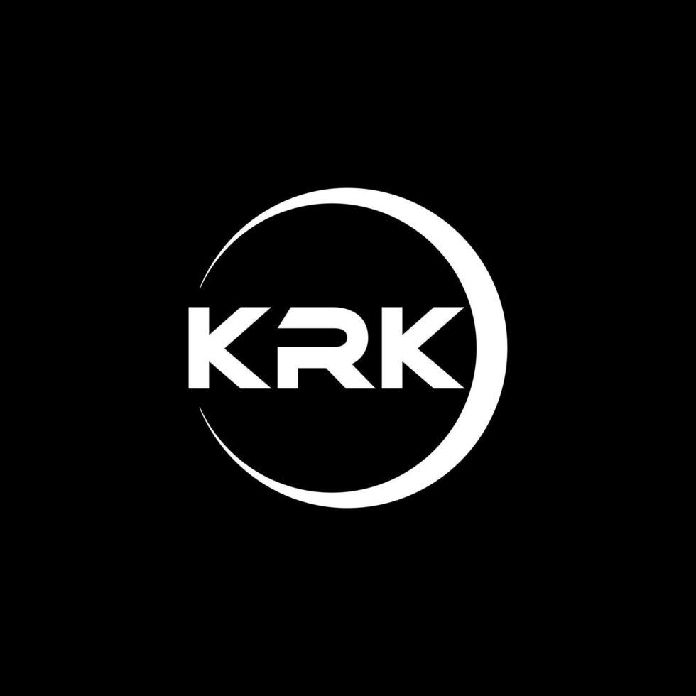 krk lettre logo conception, inspiration pour une unique identité. moderne élégance et Créatif conception. filigrane votre Succès avec le frappant cette logo. vecteur