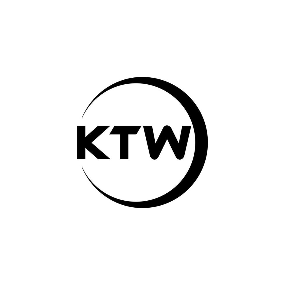 ktw lettre logo conception, inspiration pour une unique identité. moderne élégance et Créatif conception. filigrane votre Succès avec le frappant cette logo. vecteur