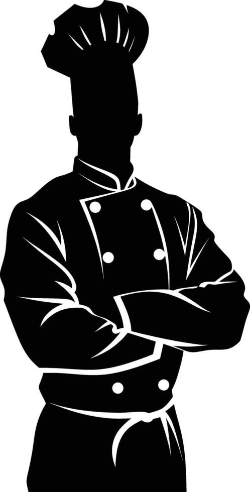 ai généré silhouette chef noir Couleur seulement plein corps vecteur