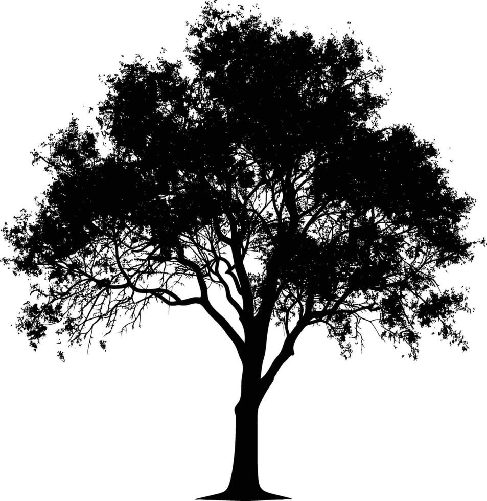 ai généré silhouette arbre la nature noir Couleur seulement vecteur