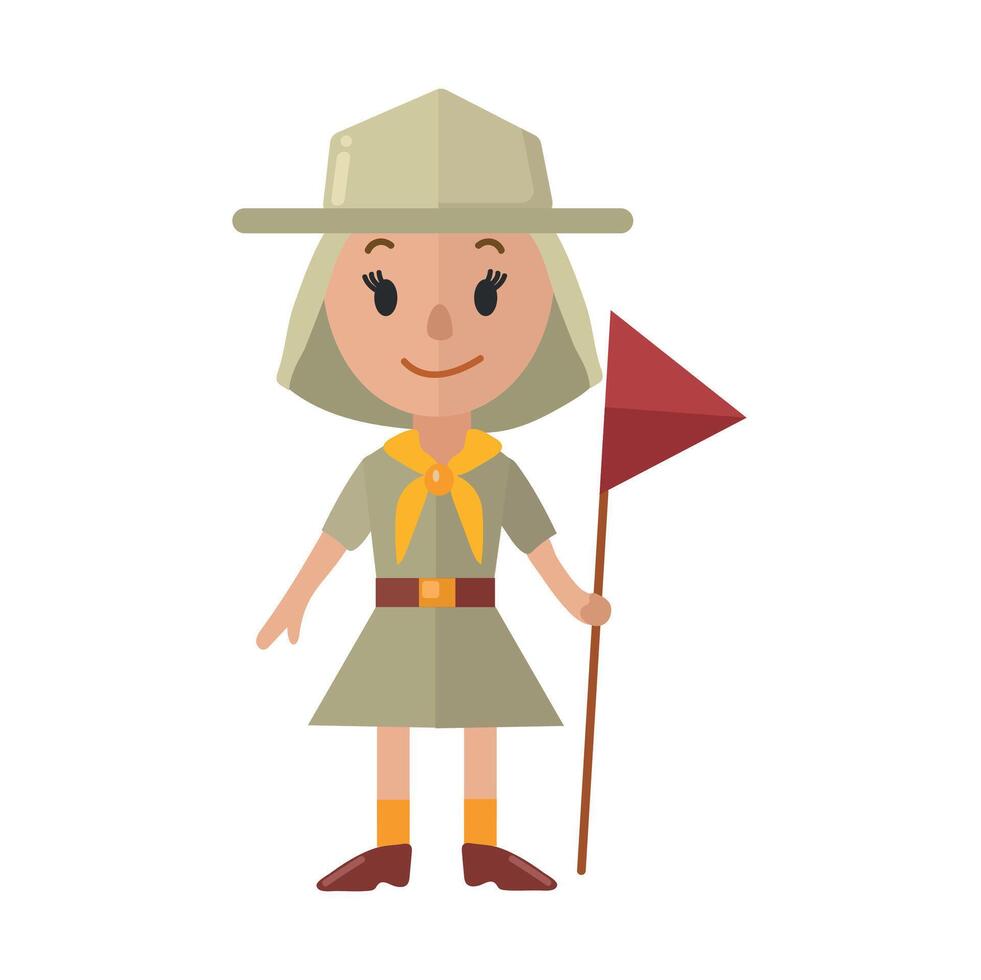 fille scout icône clipart avatar logotype isolé vecteur illustration