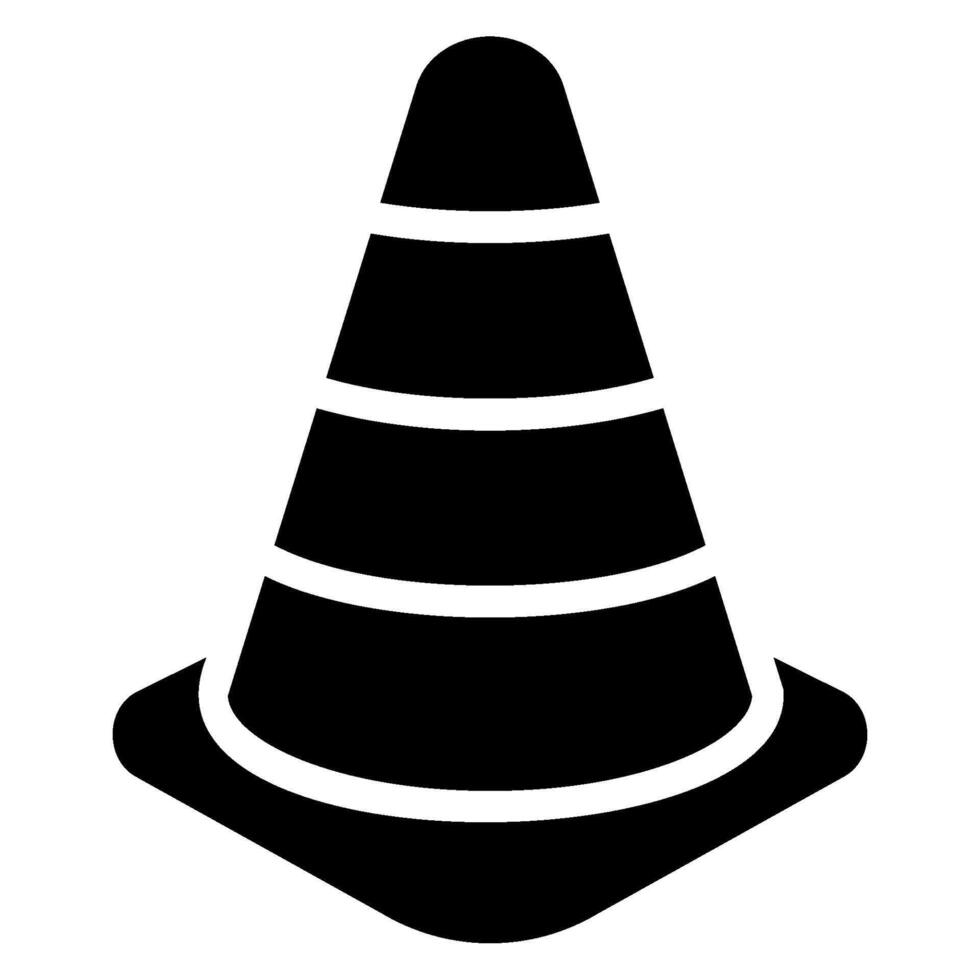 icône de glyphe de cône de signalisation vecteur