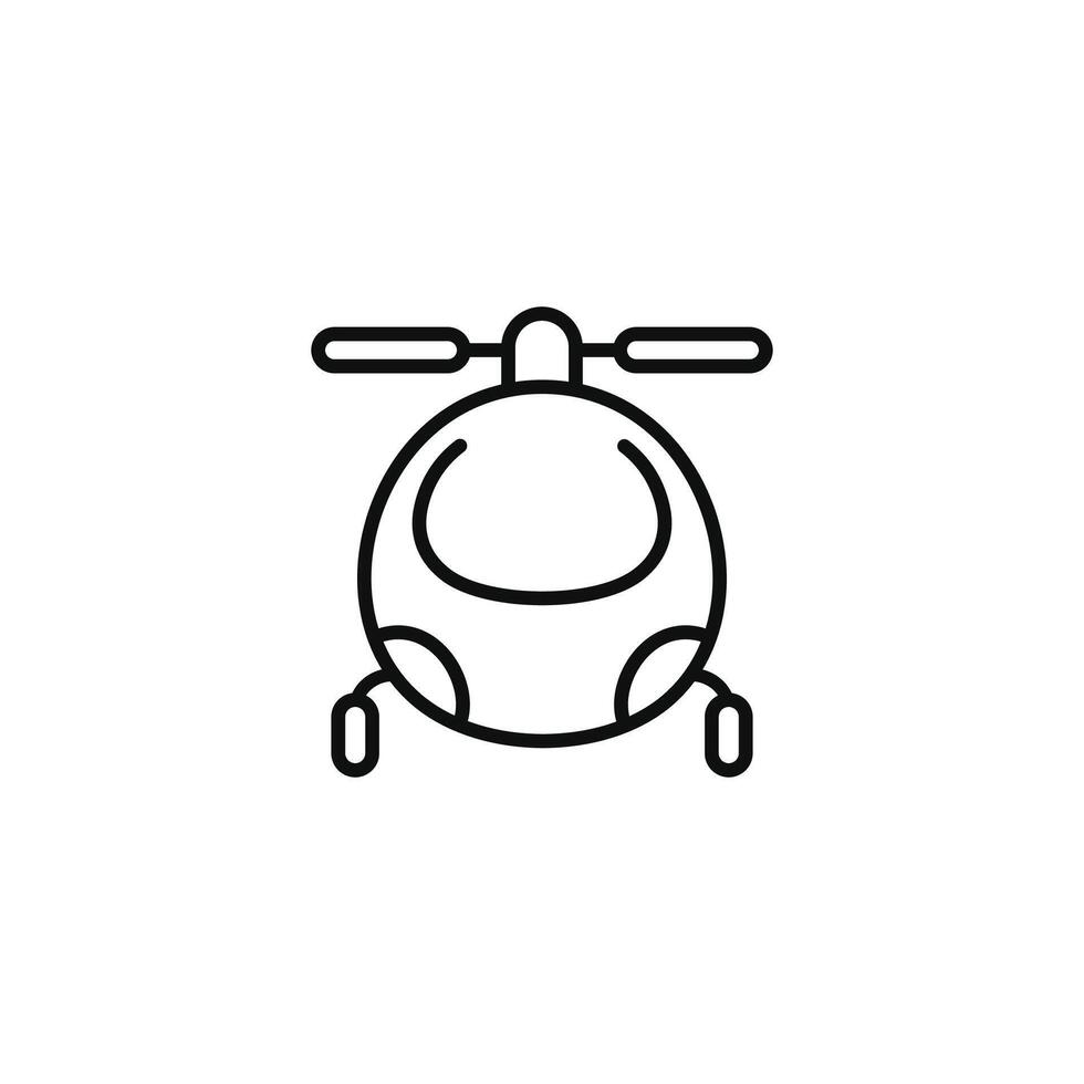 hélicoptère ligne icône isolé sur blanc Contexte vecteur