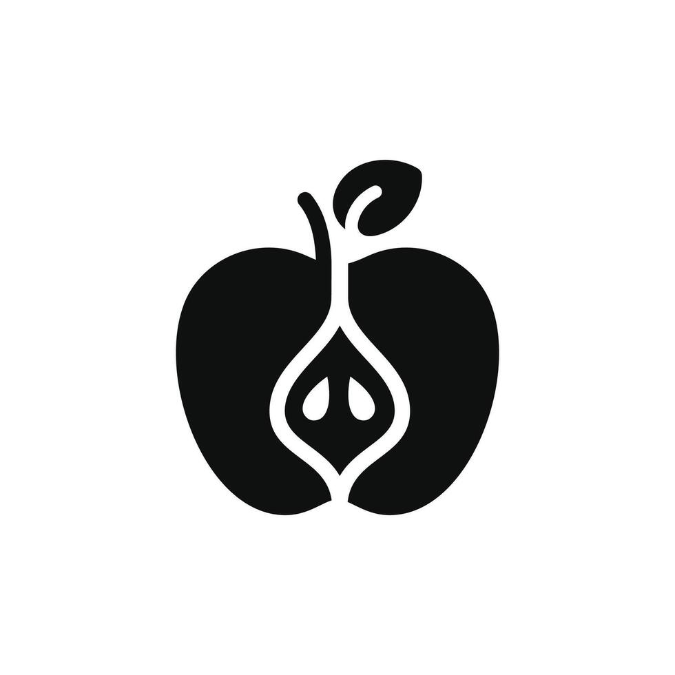 icône pomme isolé sur fond blanc vecteur