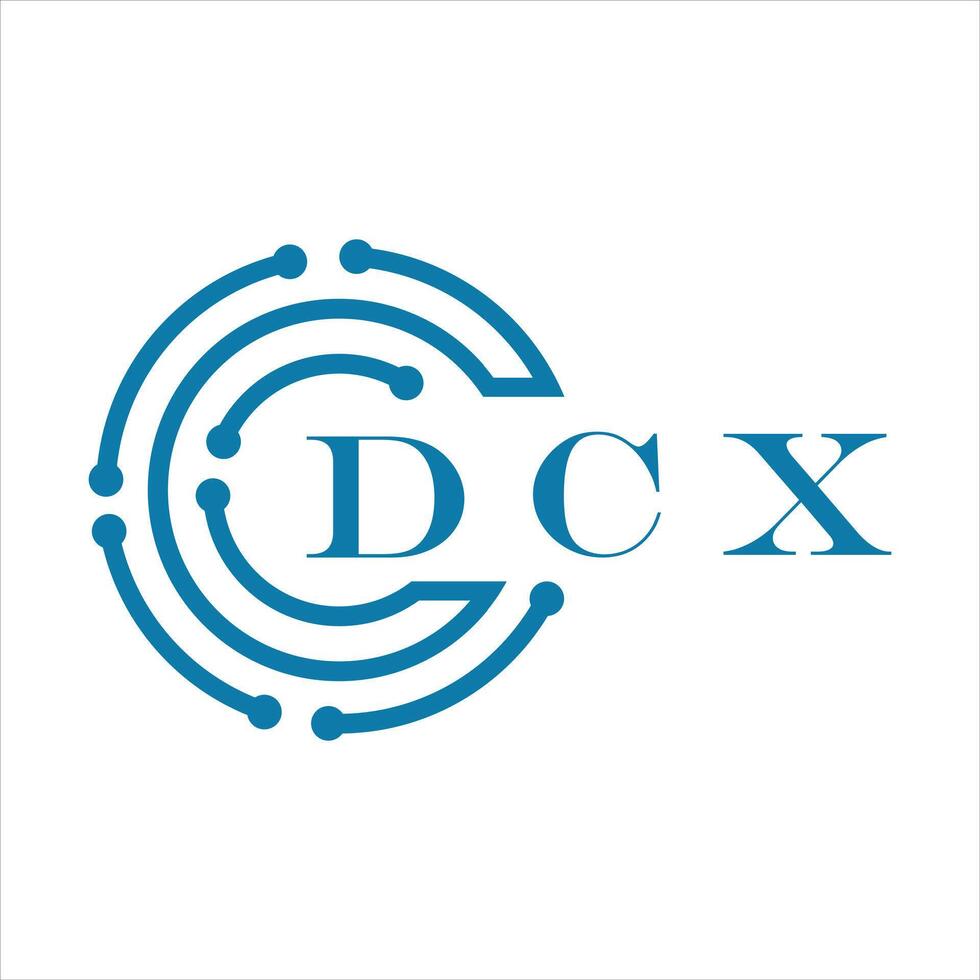 dx lettre conception. dx lettre La technologie logo conception sur blanc Contexte. vecteur
