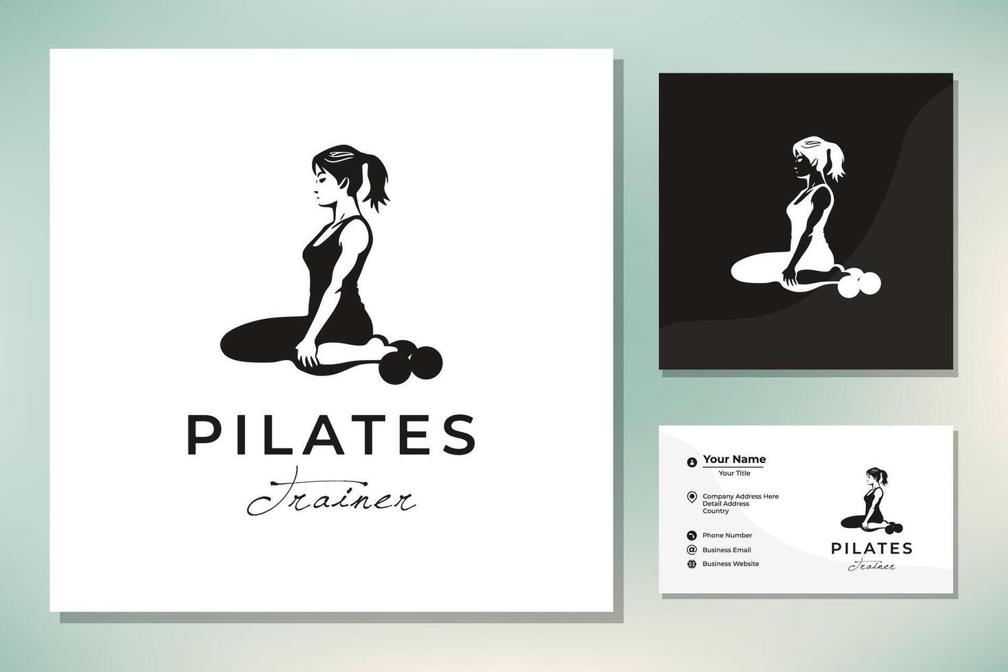 séance pose pilates femme silhouette vecteur