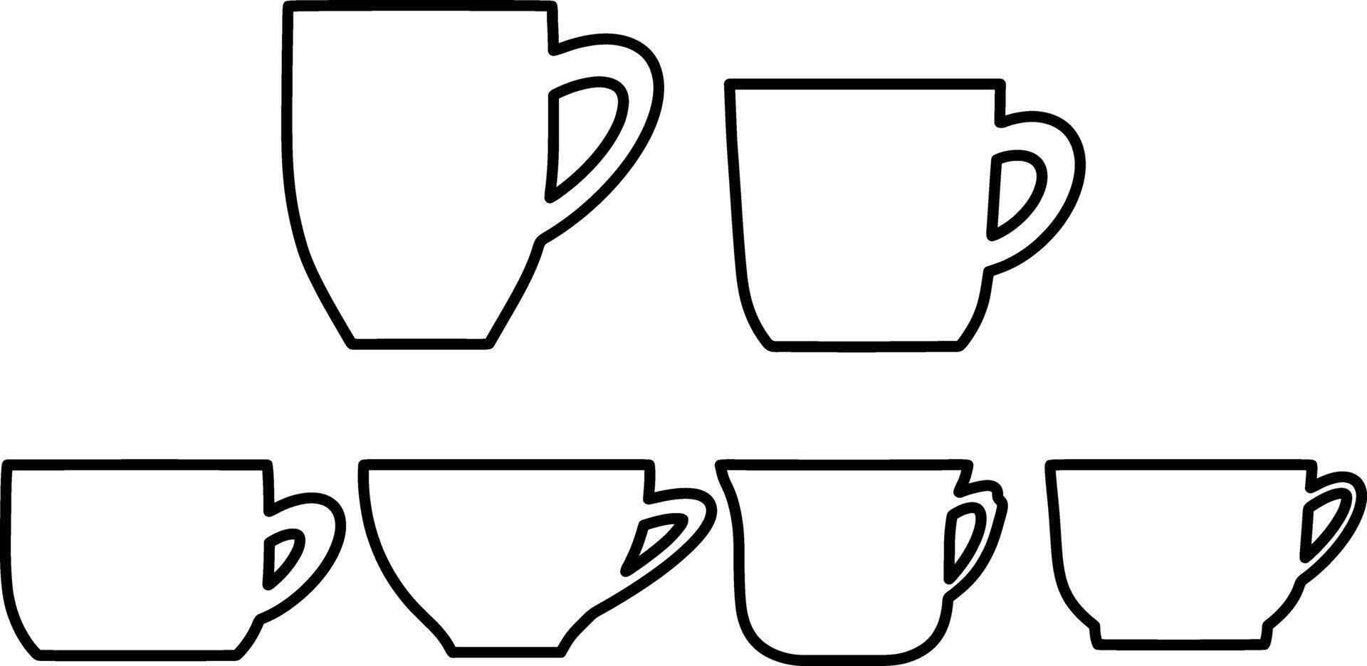 griffonnage café tasse thé clipart esquisser vecteur illustration