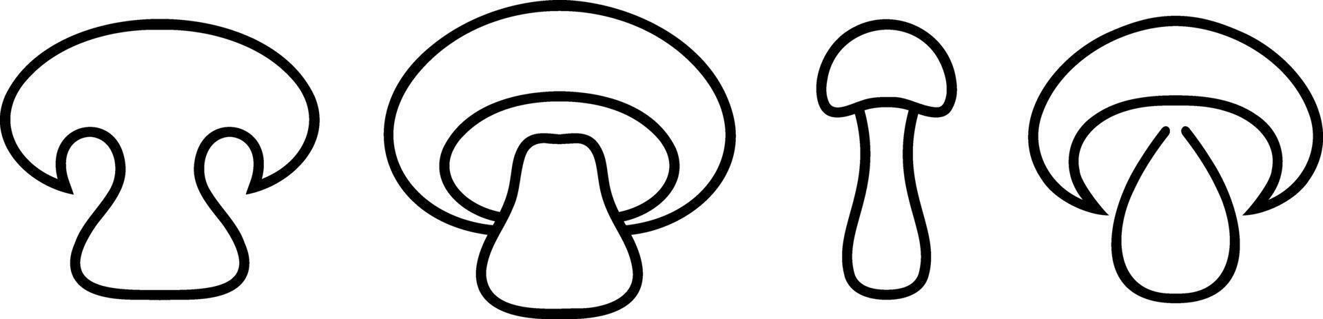 griffonnage champignon icône légume en bonne santé nourriture pochoir vecteur illustration