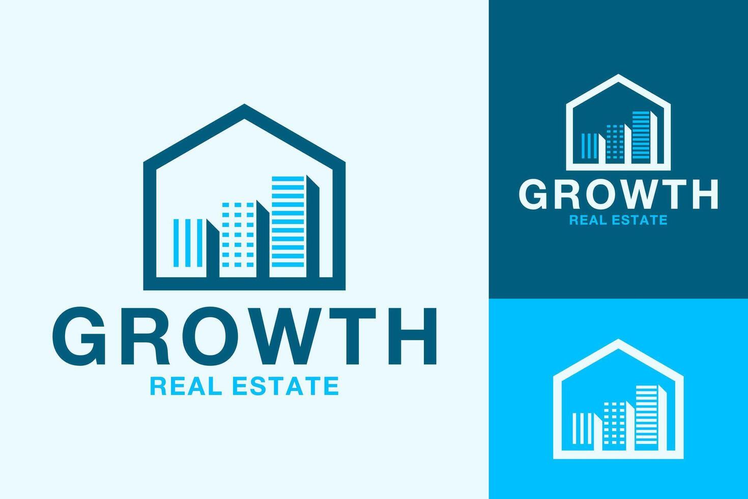 réel biens croissance développement logo conception vecteur