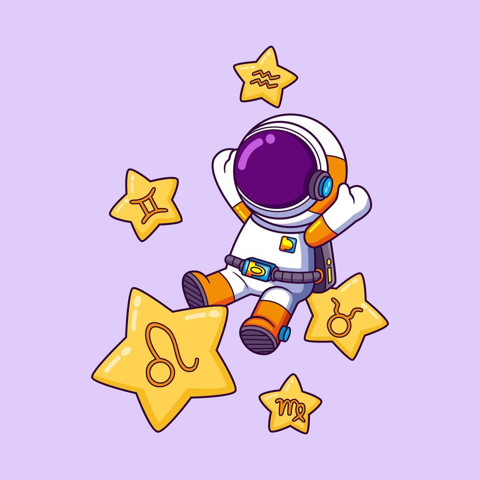 content astronaute sauter étoile dans espace vecteur