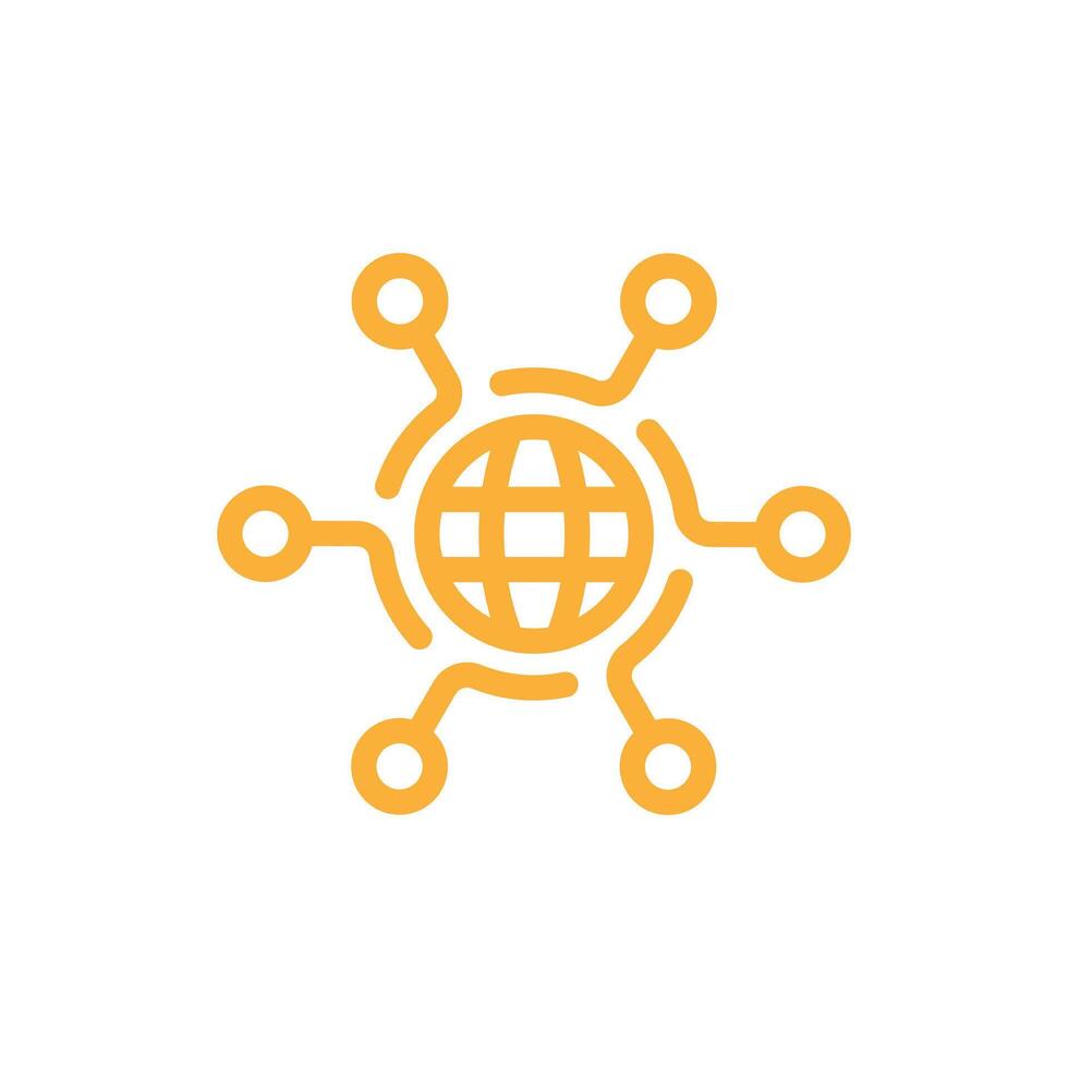 Orange numérique technologie, social réseau, global connecter, Facile affaires logo. icône sur blanc Contexte vecteur