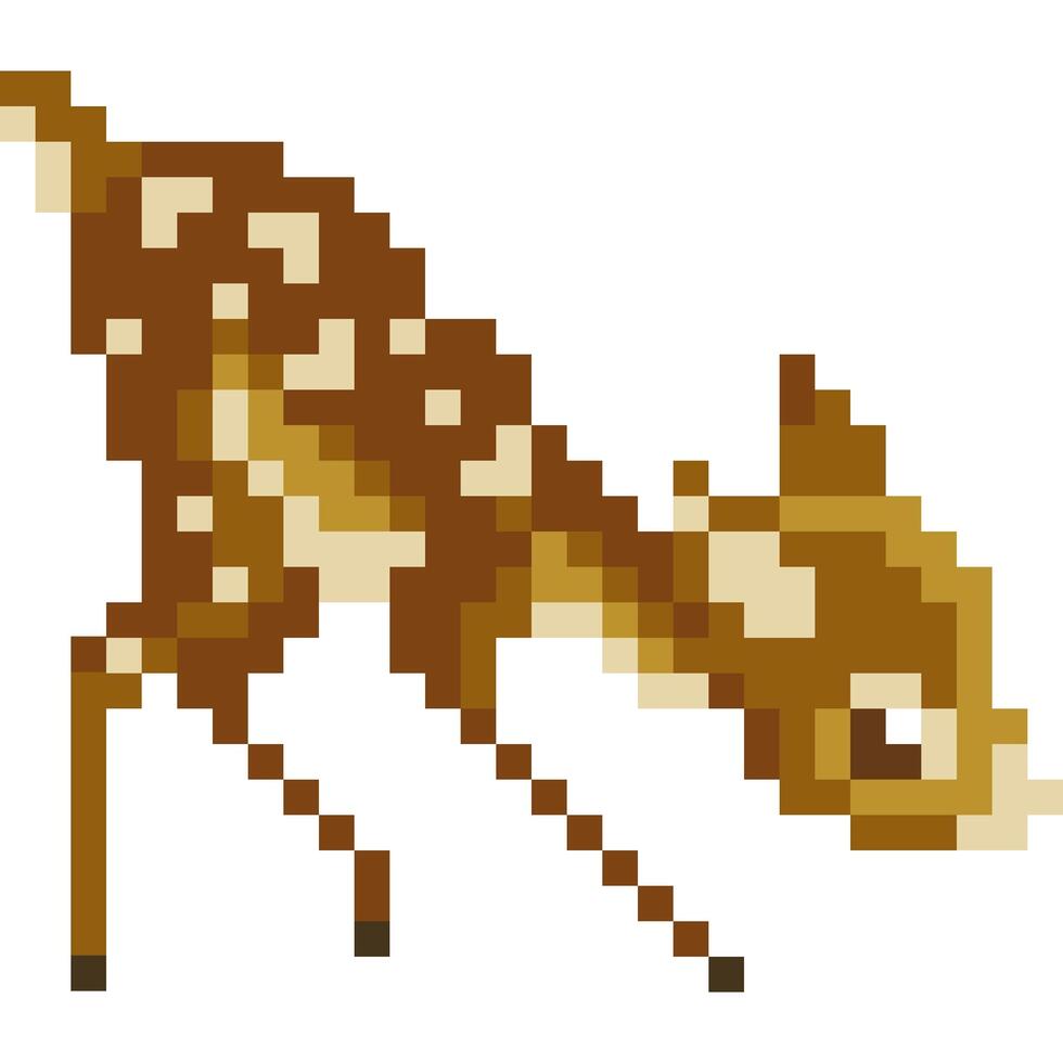 cerf dessin animé icône dans pixel style vecteur