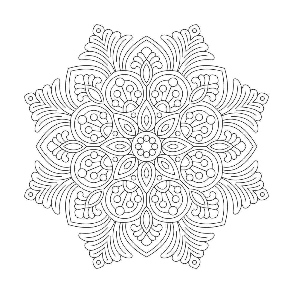 fleur adulte mandala pour coloration livre vecteur fichier