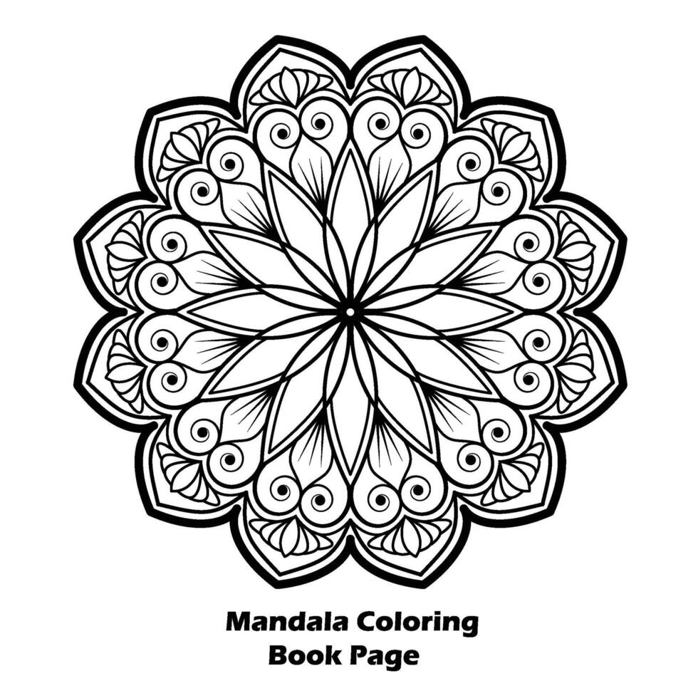 Facile style coloration livre mandala conception vecteur