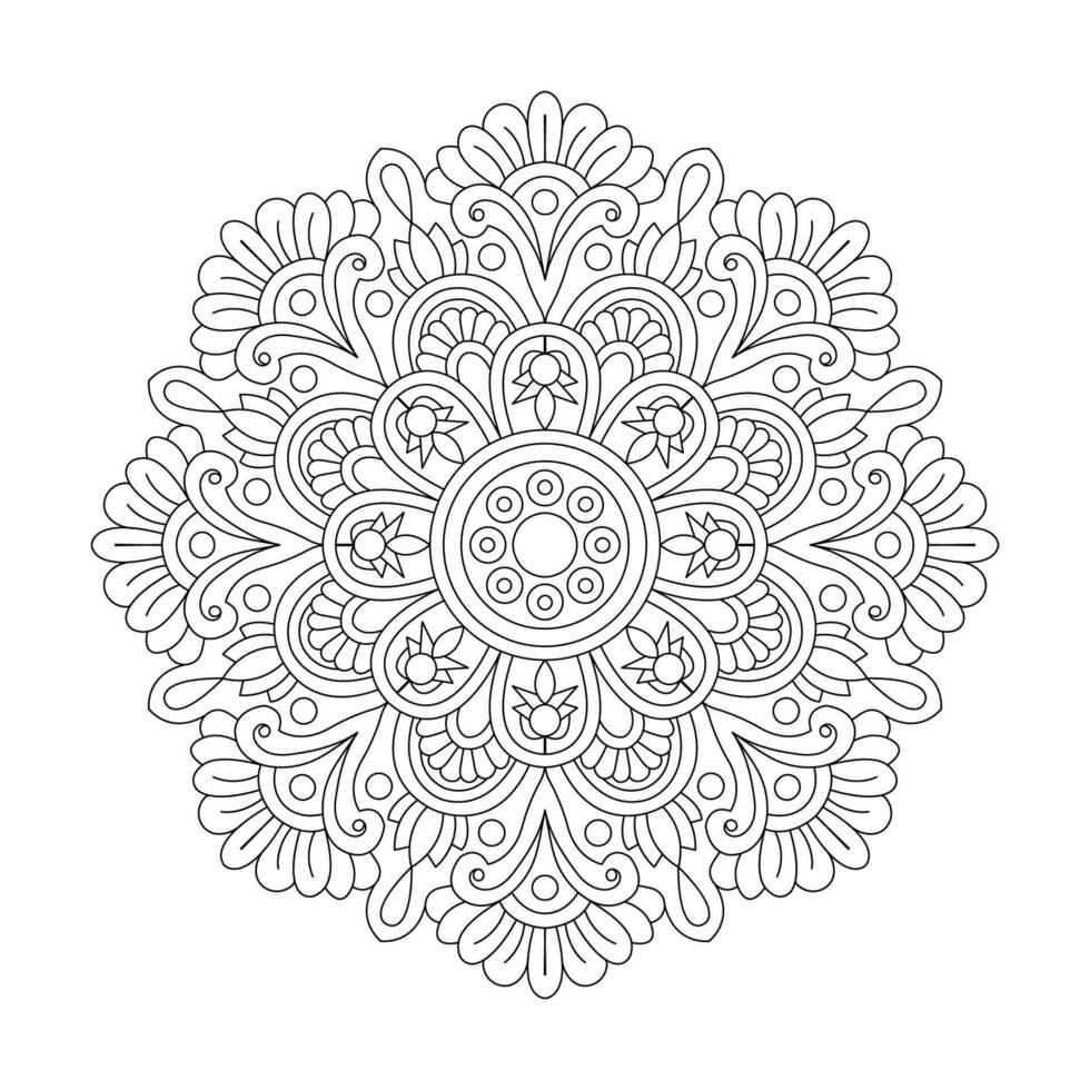 fleur paisible mandala pour coloration livre page, vecteur