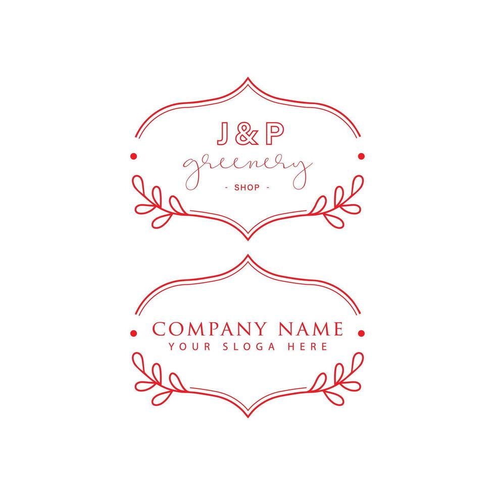 jp initiale écriture carré minimaliste logo vecteur