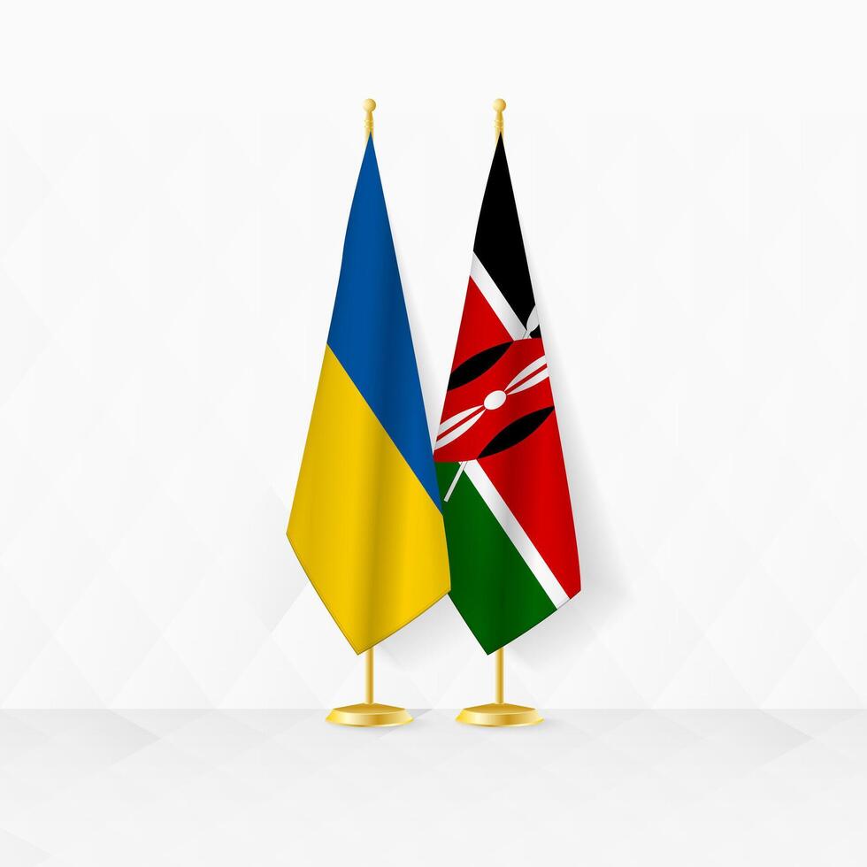 Ukraine et Kenya drapeaux sur drapeau rester, illustration pour diplomatie et autre réunion entre Ukraine et Kenya. vecteur