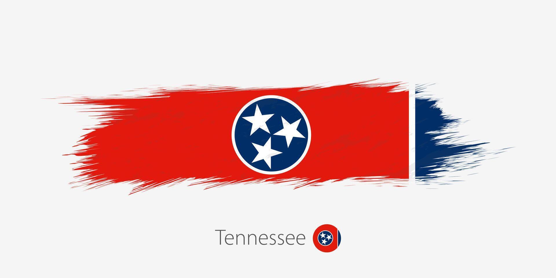 drapeau de Tennessee nous État, grunge abstrait brosse accident vasculaire cérébral sur gris Contexte. vecteur