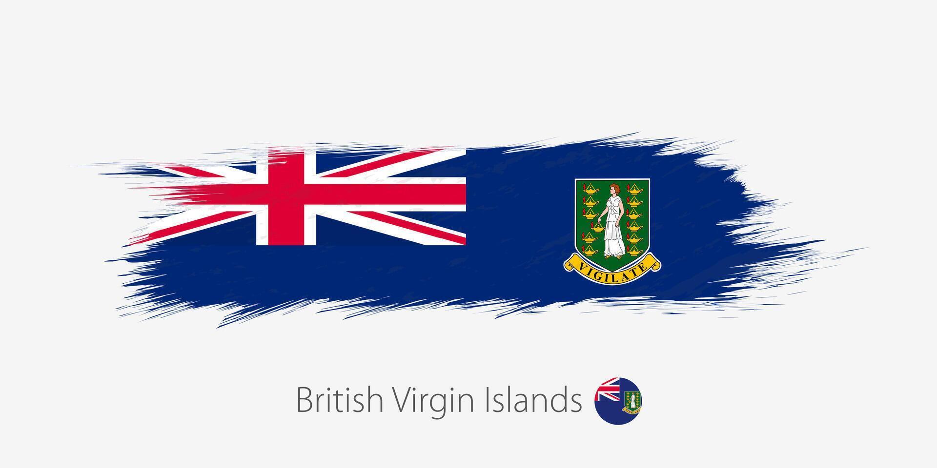 drapeau de Britanique vierge îles, grunge abstrait brosse accident vasculaire cérébral sur gris Contexte. vecteur