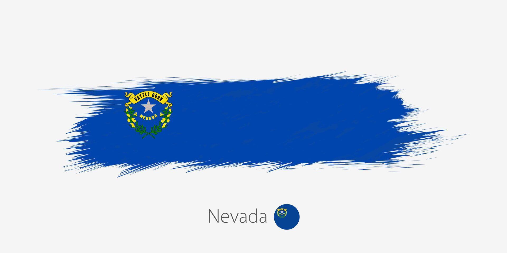 drapeau de Nevada nous État, grunge abstrait brosse accident vasculaire cérébral sur gris Contexte. vecteur