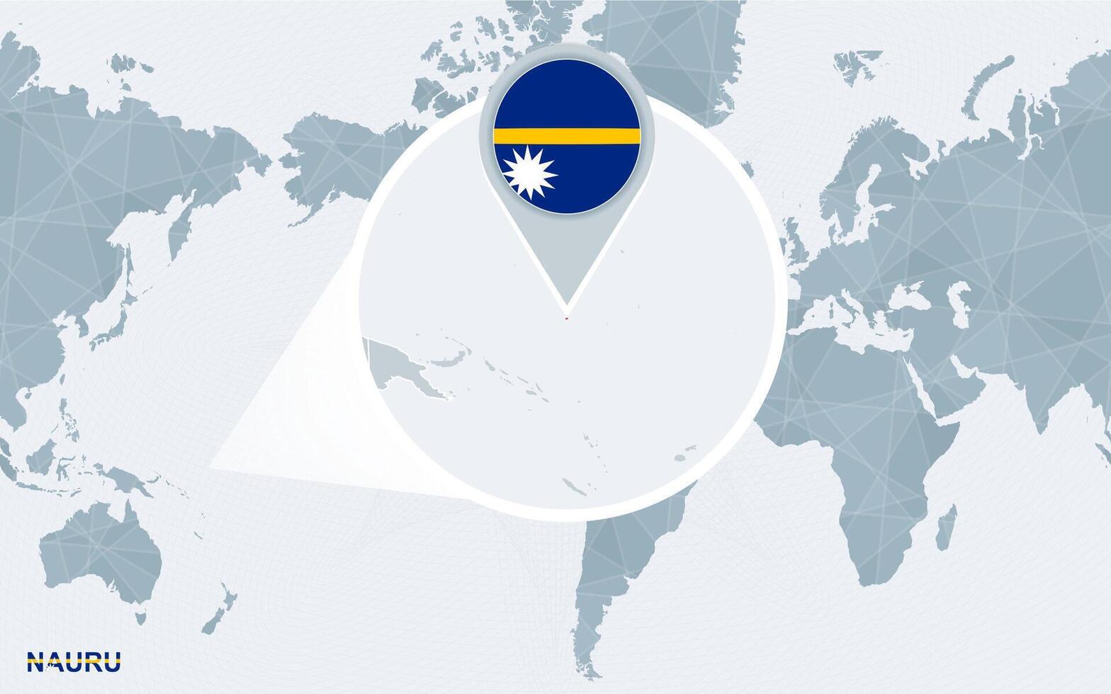 monde carte centré sur Amérique avec agrandie nauru. vecteur