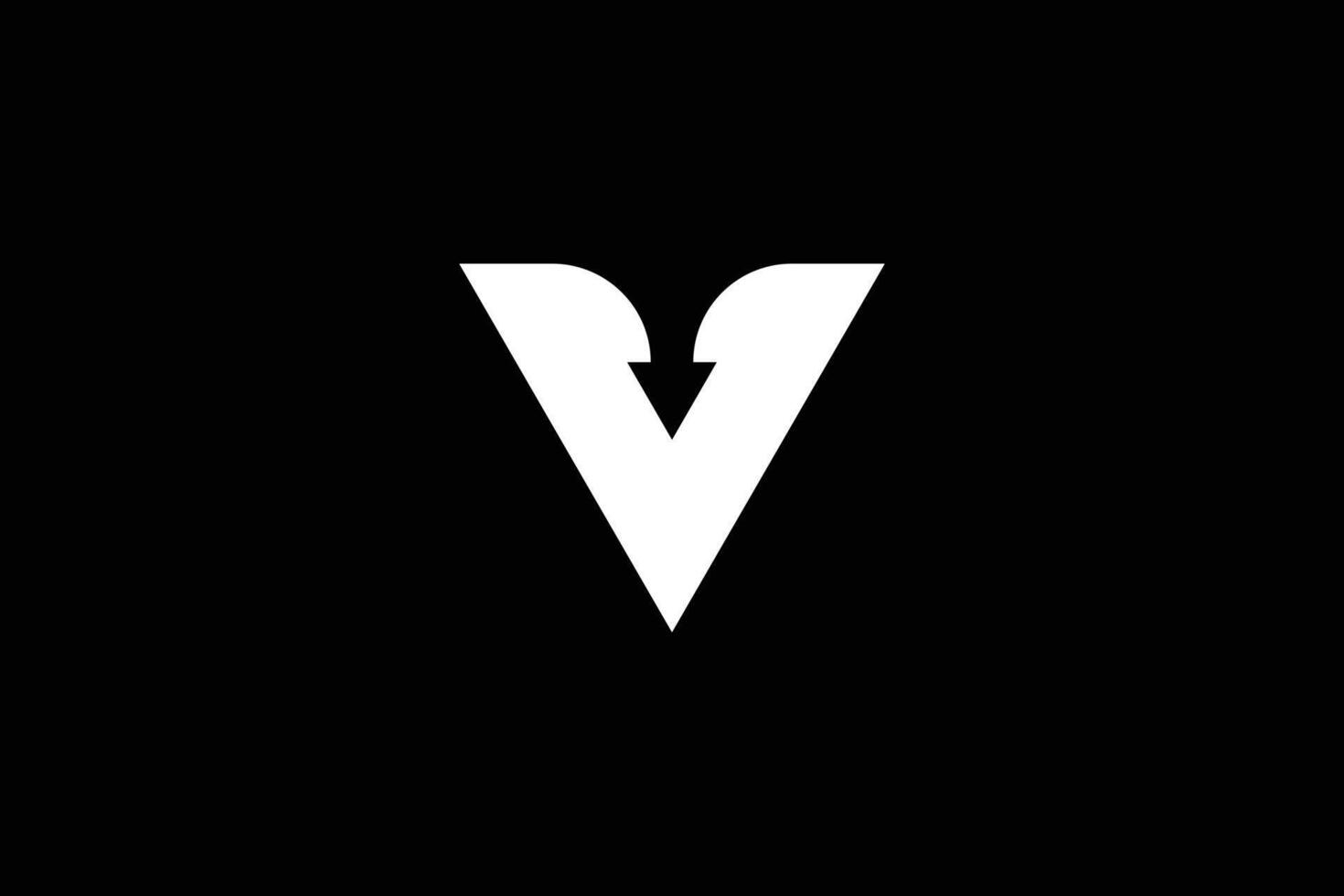 lettre v vers le bas La Flèche logo conception modèle vecteur