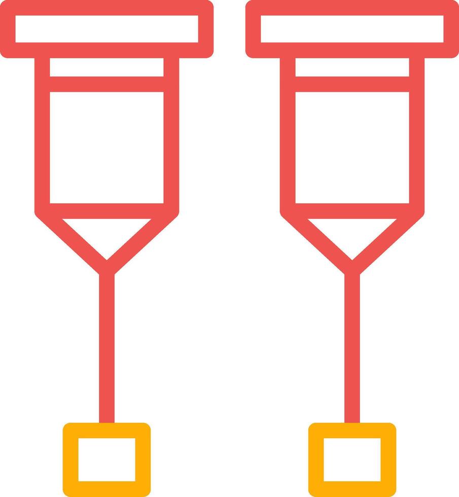 conception d'icône créative de béquilles vecteur