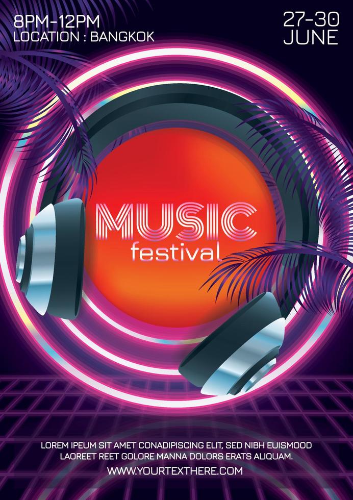 conception d'affiche de festival de musique vecteur