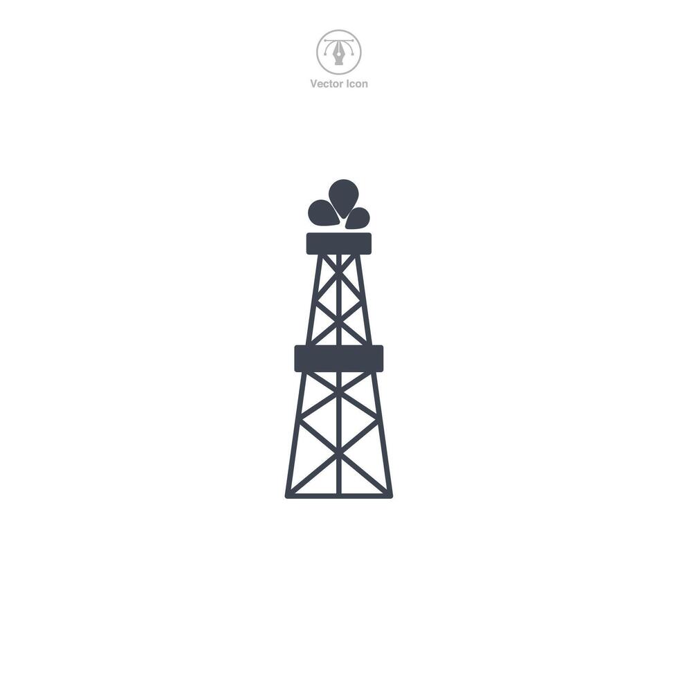 pétrole plate-forme icône symbole vecteur illustration isolé sur blanc Contexte
