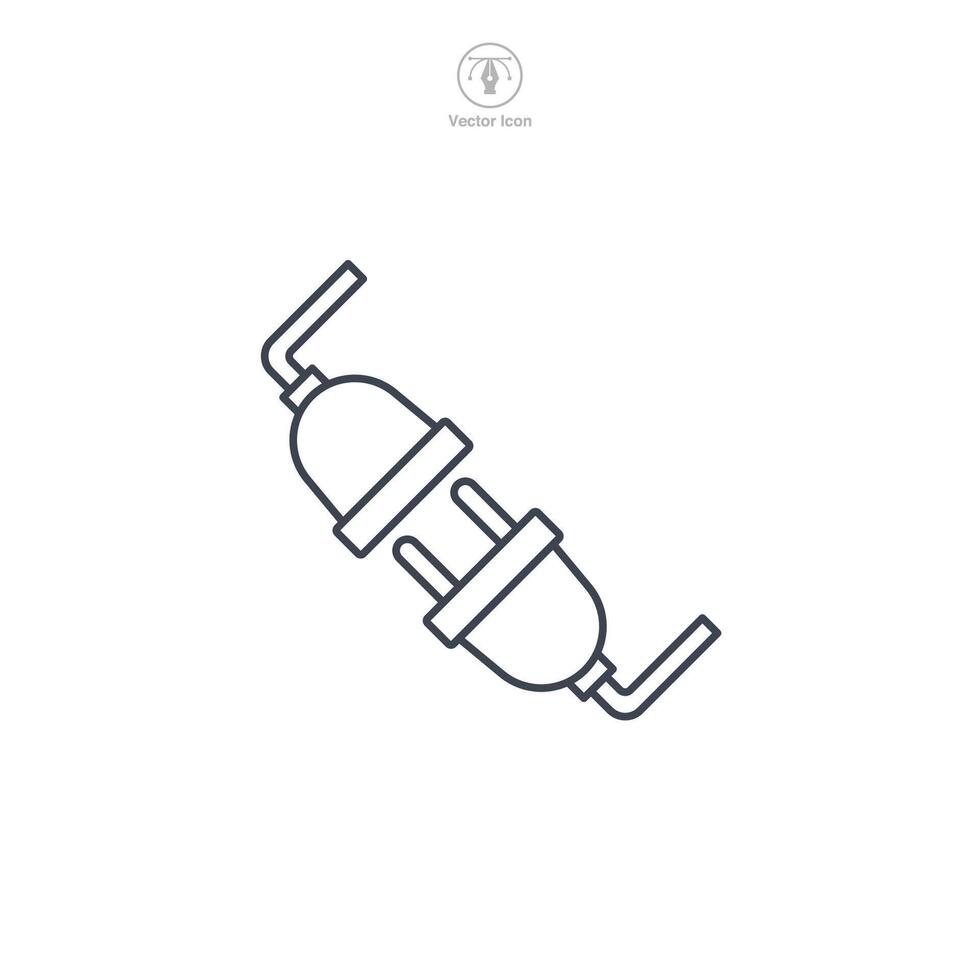 électrique prise avec une brancher. lien et coupure icône symbole vecteur illustration isolé sur blanc Contexte