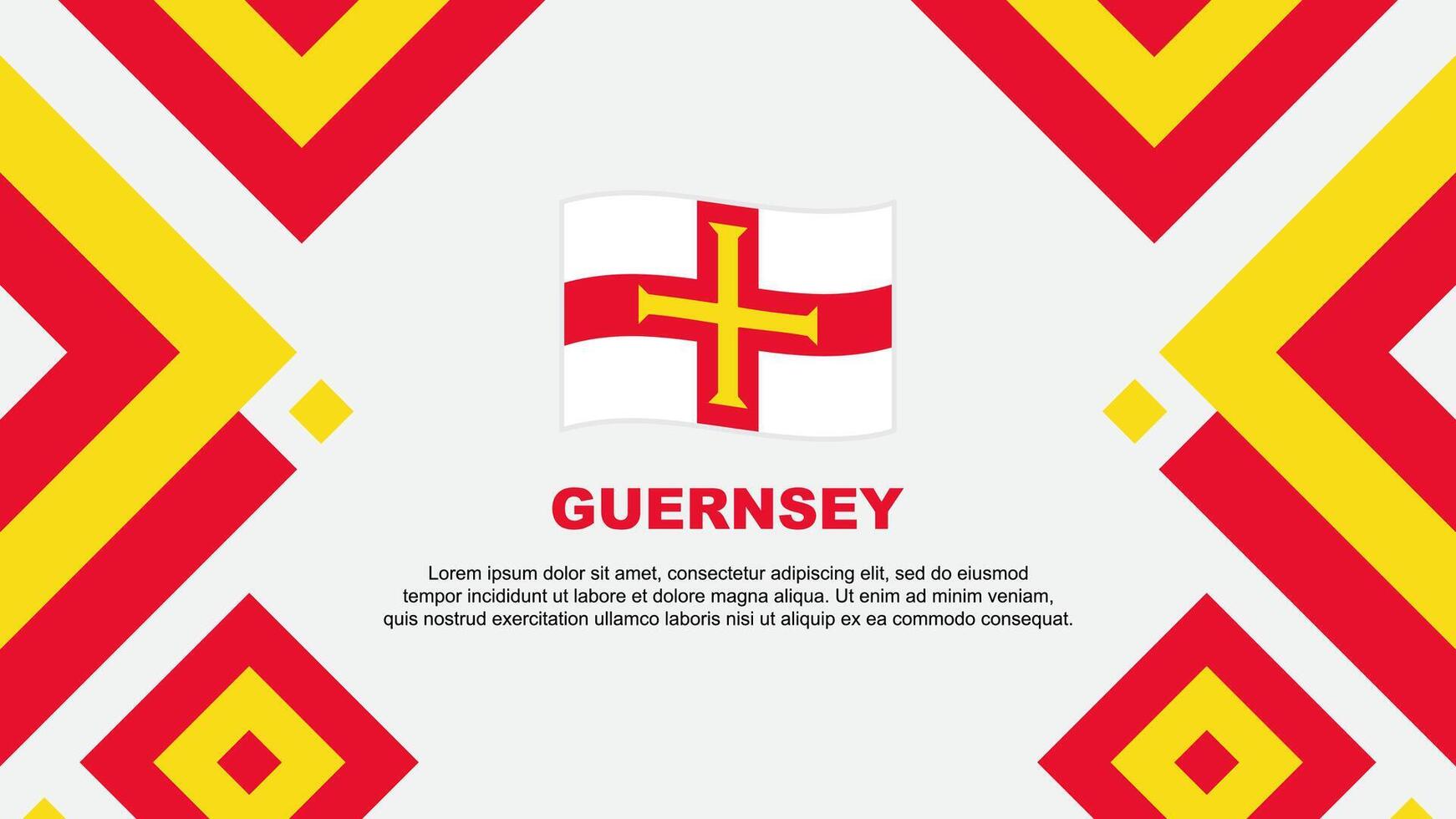 Guernesey drapeau abstrait Contexte conception modèle. Guernesey indépendance journée bannière fond d'écran vecteur illustration. Guernesey modèle