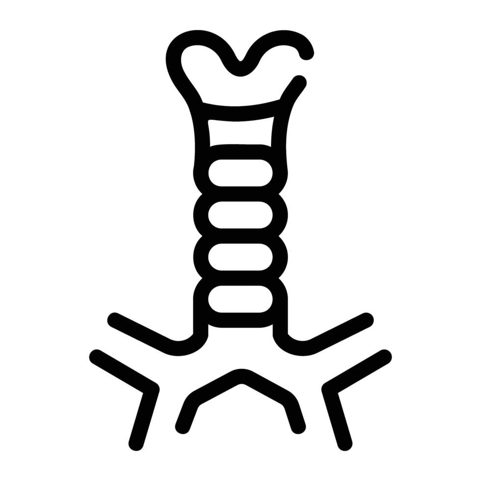 trachée ligne icône Contexte blanc vecteur