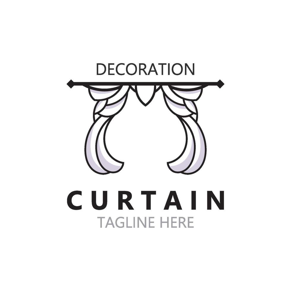 rideau logo décoration style minimaliste élégant vecteur conception illustration
