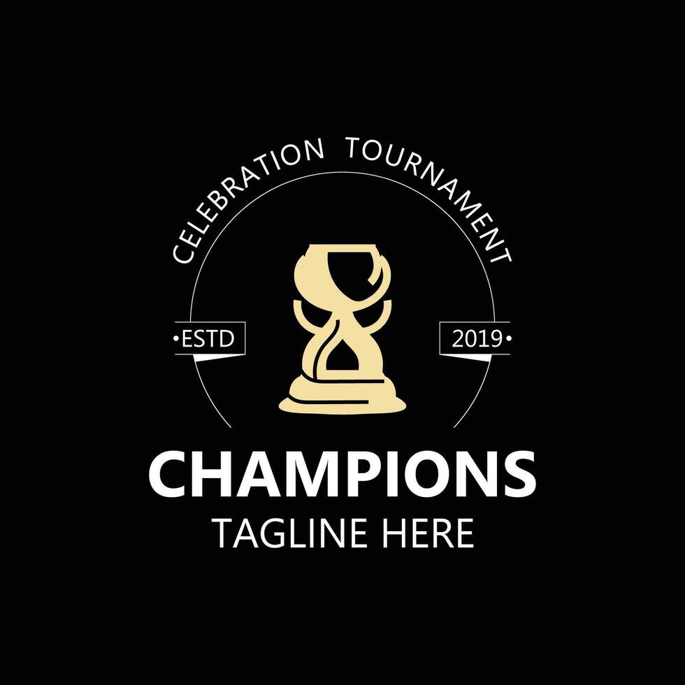 trophée logo gagnant, des sports tournoi championnat tasse conception. minimaliste emblème sport, club magasin Facile icône vecteur