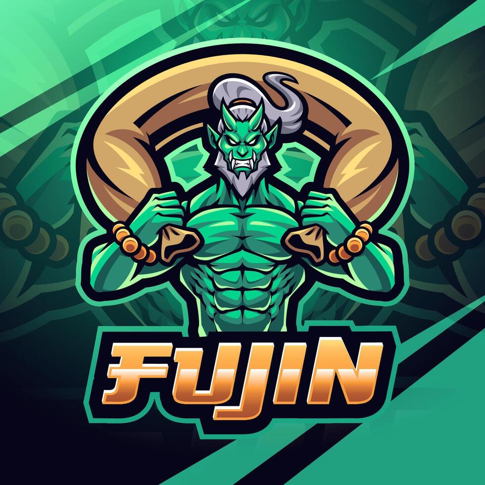 fujin esport mascotte logo conception vecteur