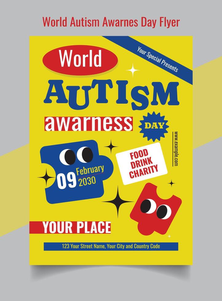autisme journée monde autisme conscience journée prospectus vecteur