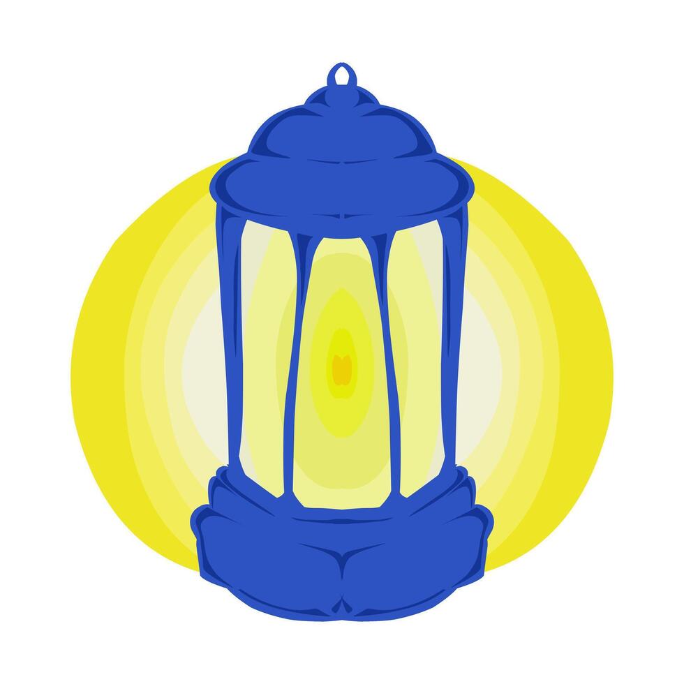 le bleu lanterne conception a une Ramadan et islamique vacances thème. parfait pour affiches, bannières, autocollants, fonds d'écran, arrière-plans vecteur