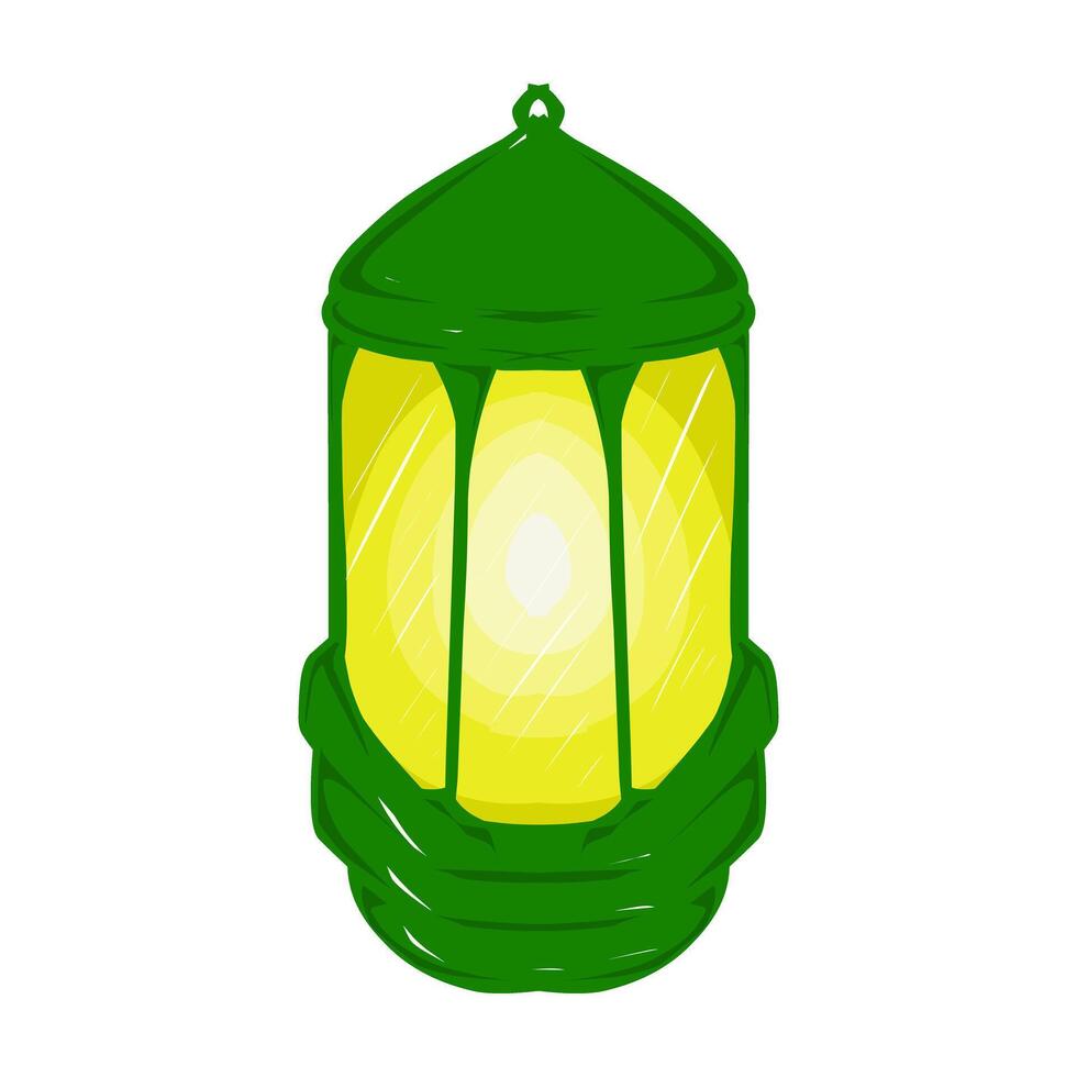 le vert lanterne conception a une Ramadan et islamique vacances thème. parfait pour affiches, bannières, autocollants, fonds d'écran, arrière-plans vecteur
