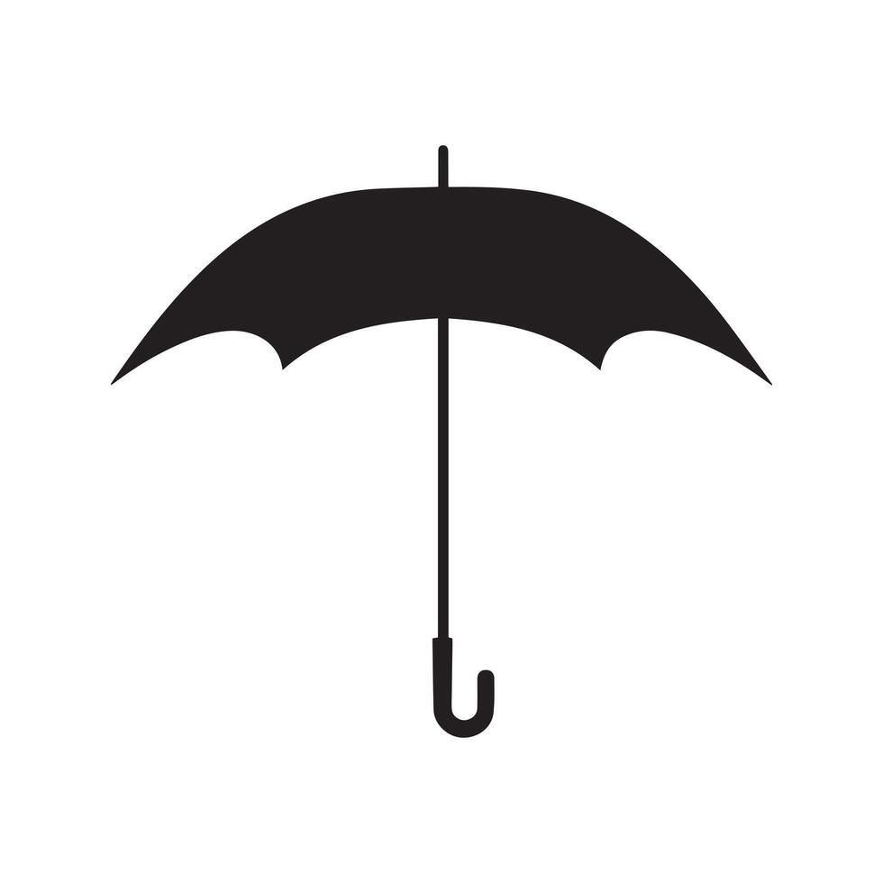 parapluie icône. noir silhouette sur blanc Contexte. vecteur illustration.