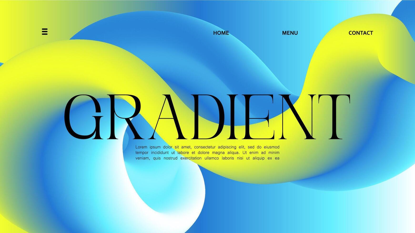 Contexte abstrait liquide pente bleu à vert couleurs atterrissage page conception. vecteur illustration.