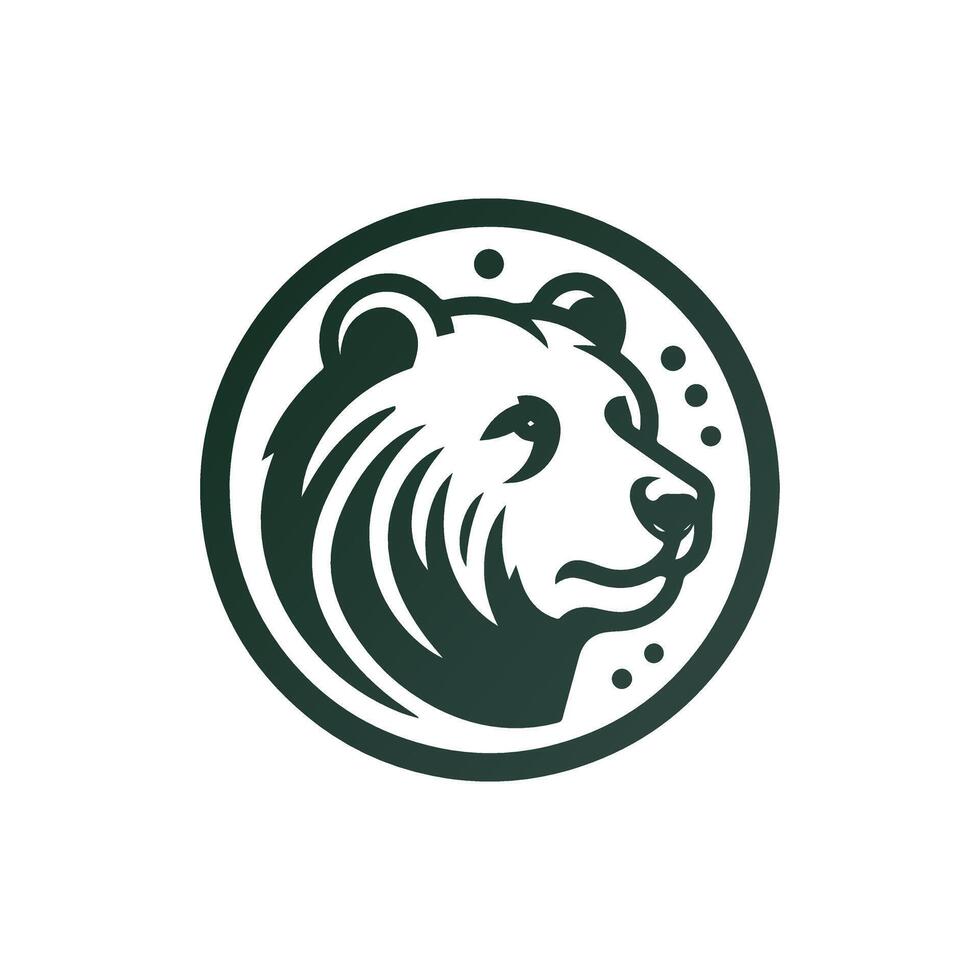 pente ours tête logo conception pour vecteur illustration.