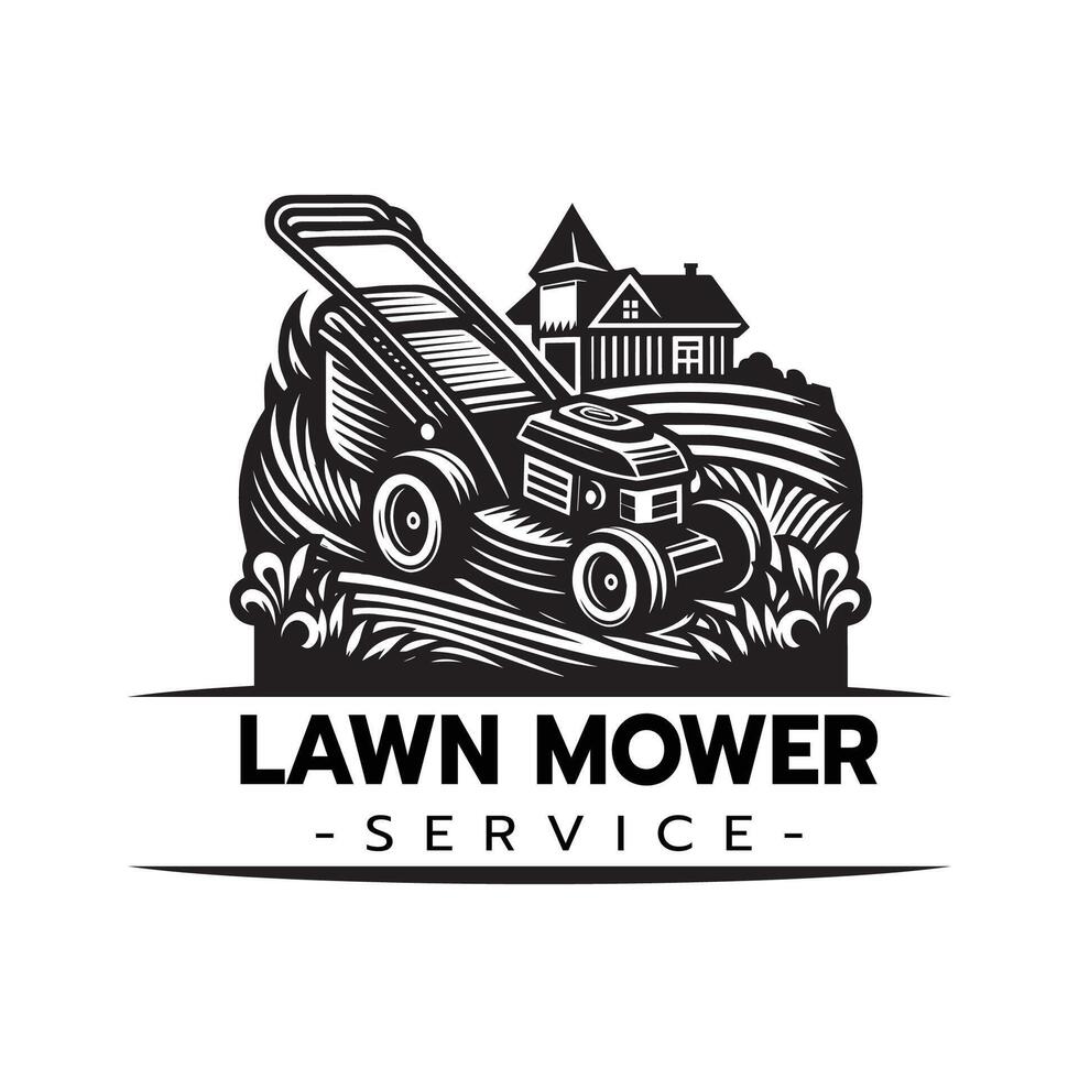 pelouse tondeuse un service logo, pelouse se soucier jardinage un service logo icône isolé vecteur illustration