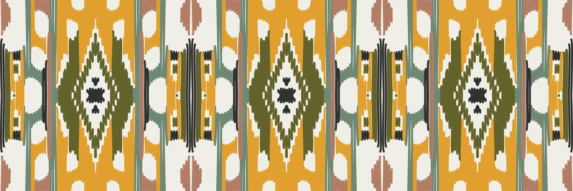 motif ethnique de broderie géométrique abstraite ikat. tapis en tissu aztèque ornement mandala chevron décoration textile papier peint. fond de vecteur traditionnel de dinde ethnique indigène boho tribal