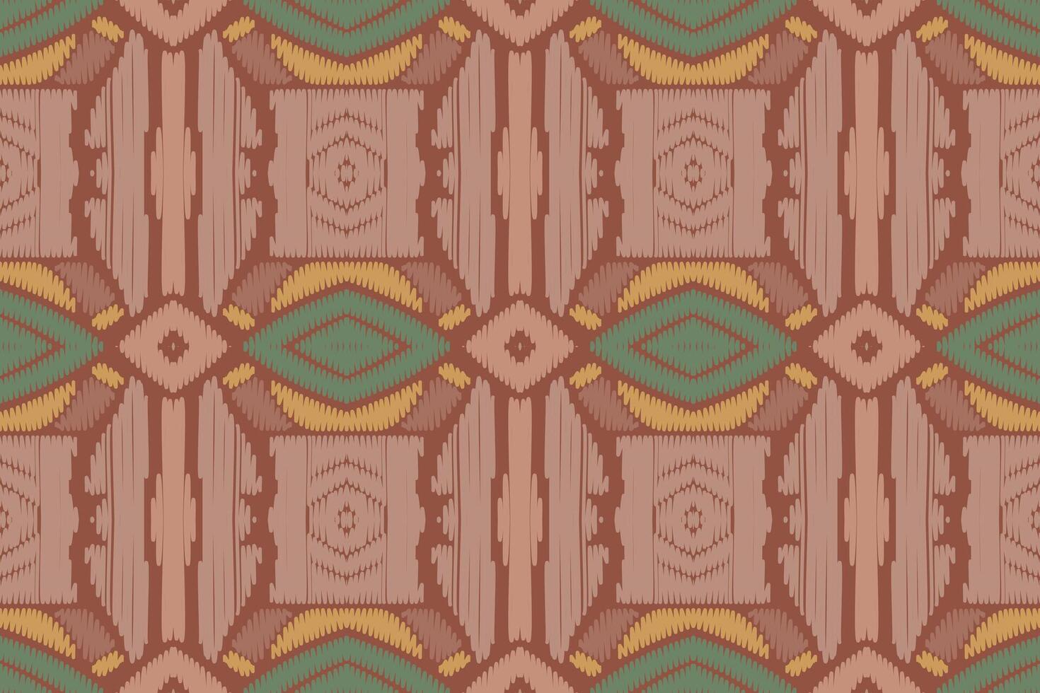 modèle sans couture ikat ethnique en tribal. conception pour le fond, papier peint, illustration vectorielle, tissu, vêtements, tapis, textile, batik, broderie. vecteur