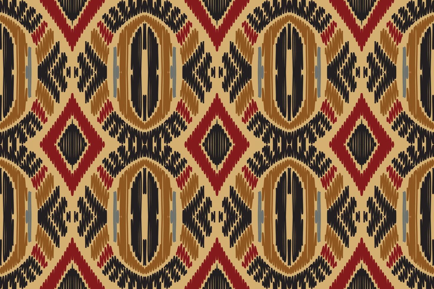 modèle sans couture ikat ethnique en tribal. conception pour le fond, papier peint, illustration vectorielle, tissu, vêtements, tapis, textile, batik, broderie. vecteur