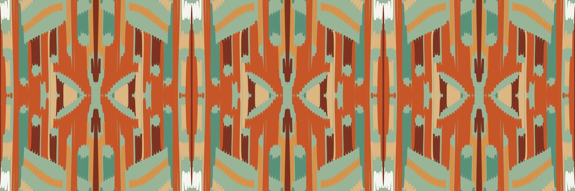 art abstrait de motif ethnique. modèle sans couture ikat en tribal. conception pour le fond, papier peint, illustration vectorielle, tissu, vêtements, tapis, broderie. vecteur