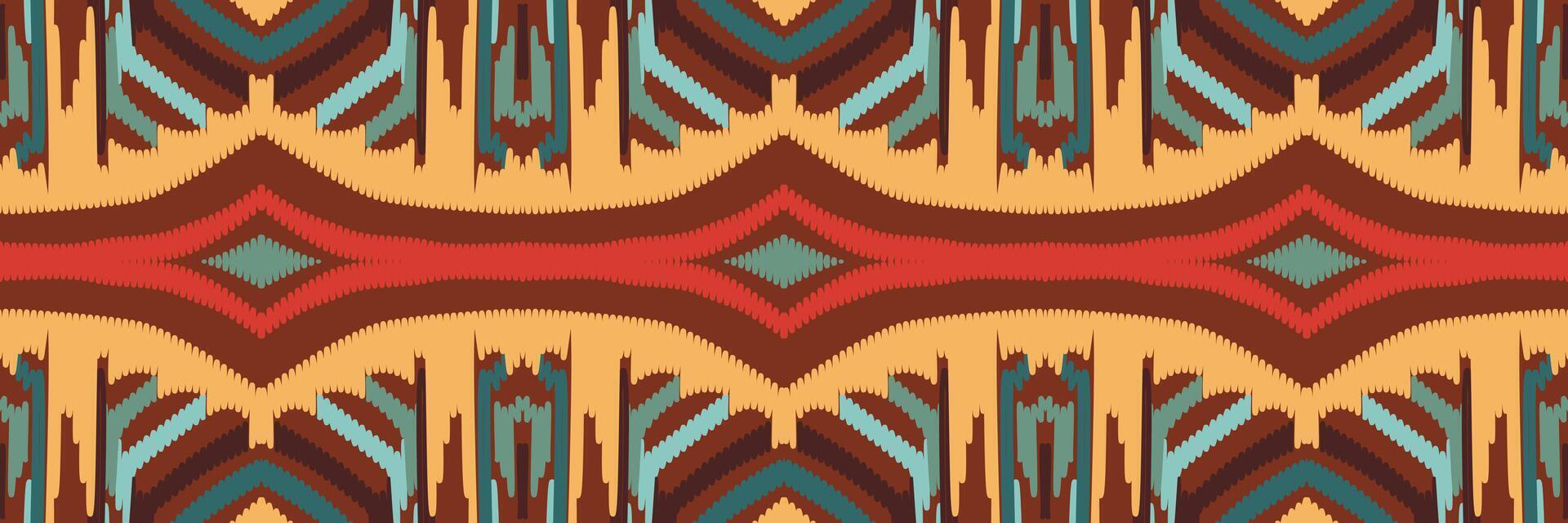 art abstrait de motif ethnique. modèle sans couture ikat en tribal. conception pour le fond, papier peint, illustration vectorielle, tissu, vêtements, tapis, broderie. vecteur