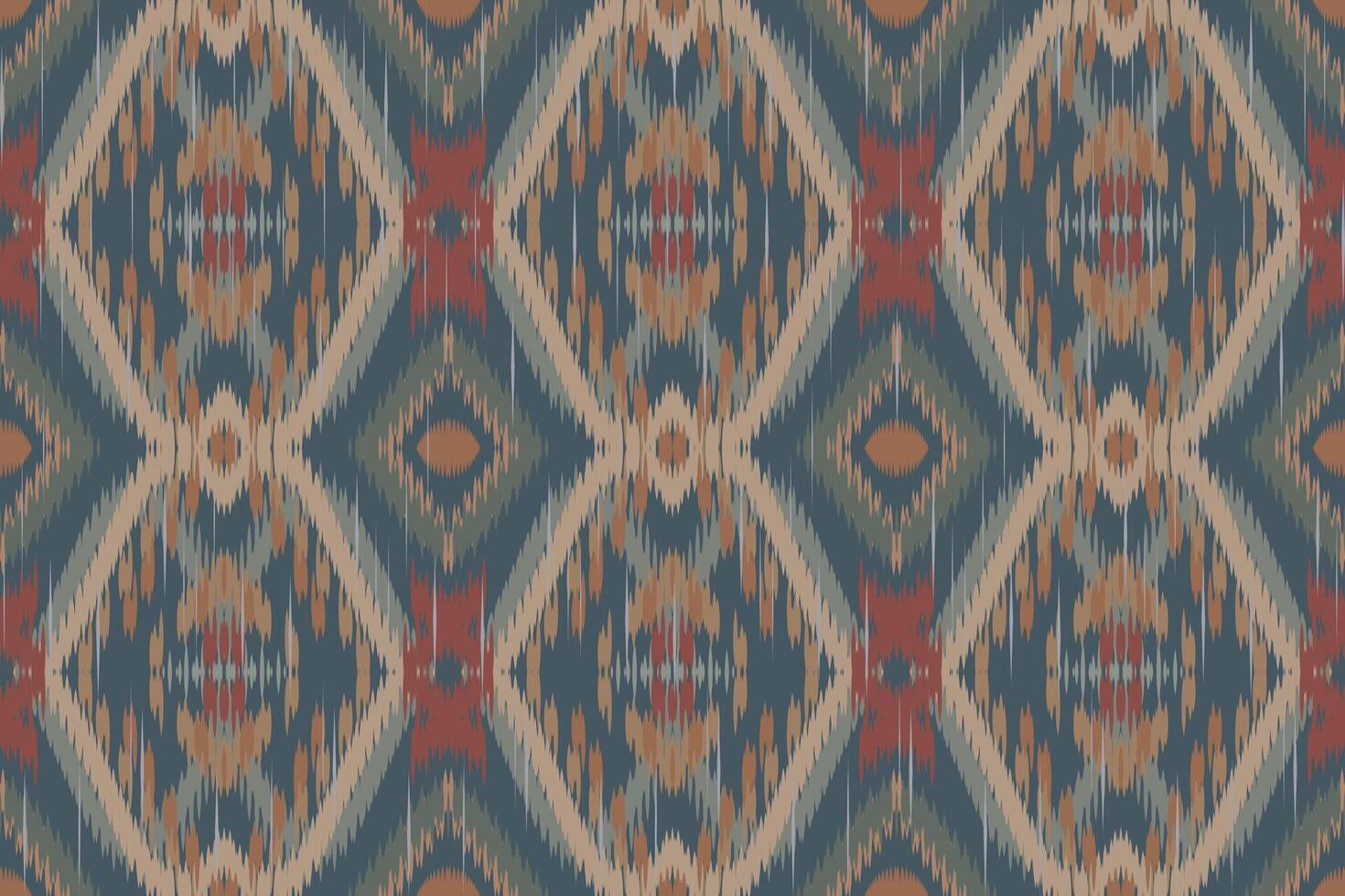 art abstrait ethnique ikat. motif de vagues sans couture dans le style tribal, folklorique et mexicain. impression d'ornement d'art géométrique aztèque. conception pour tapis, papier peint, vêtements, emballage, tissu, couverture. vecteur