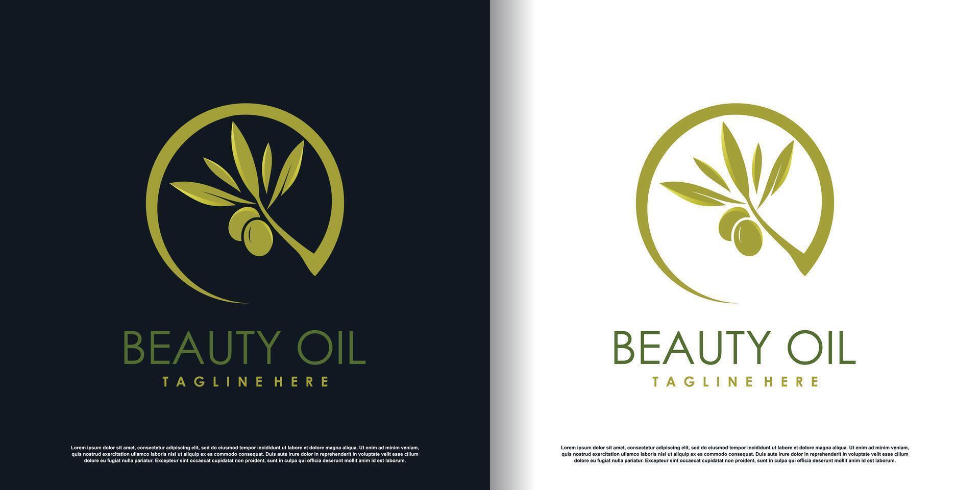 vecteur de conception de logo olive avec vecteur premium de concept moderne