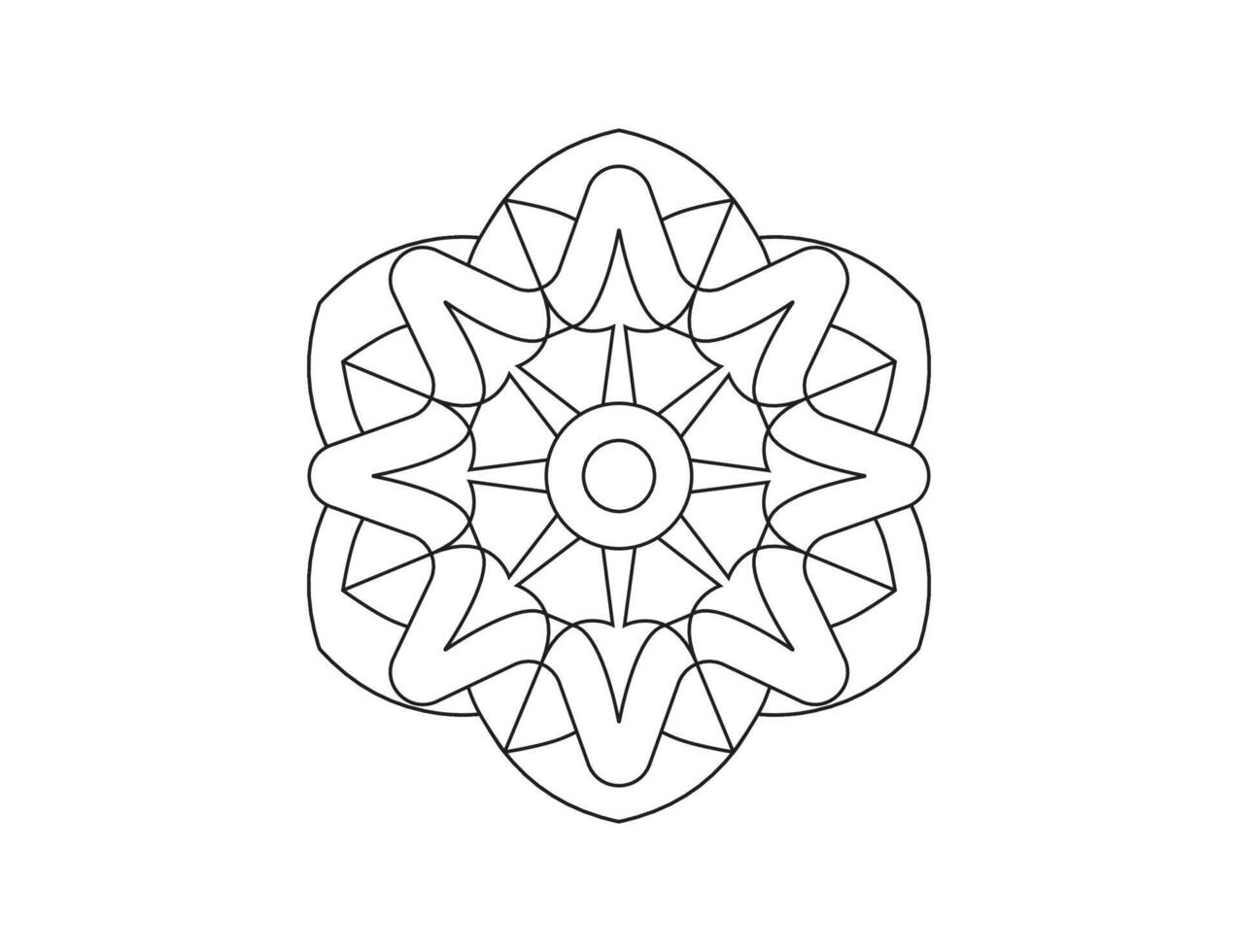 mandala. décoratif élément, fleur, ornement. vecteur illustration.